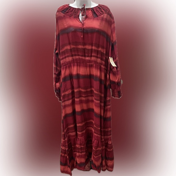 Terra & Sky Dresses & Skirts - Terra & Sky TS PEASANT LS MAXI DRESS 3X